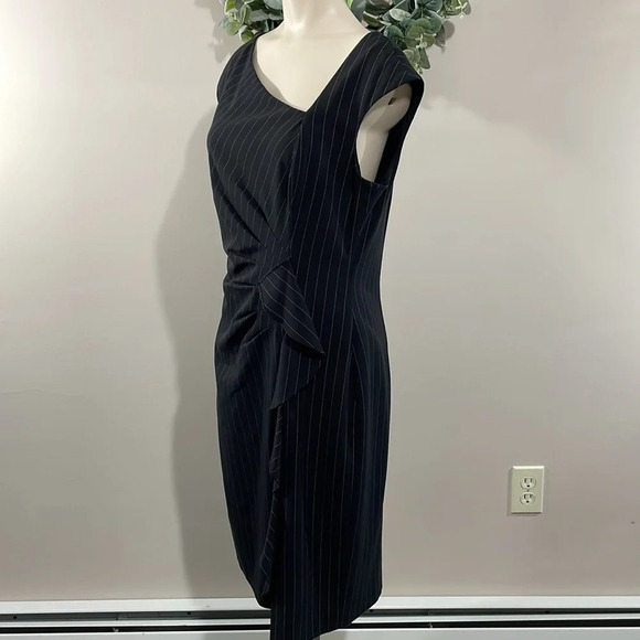 American Living Sleeveless Striped Side Ruffle Sheath Dress 12 - Picture 4 of 16